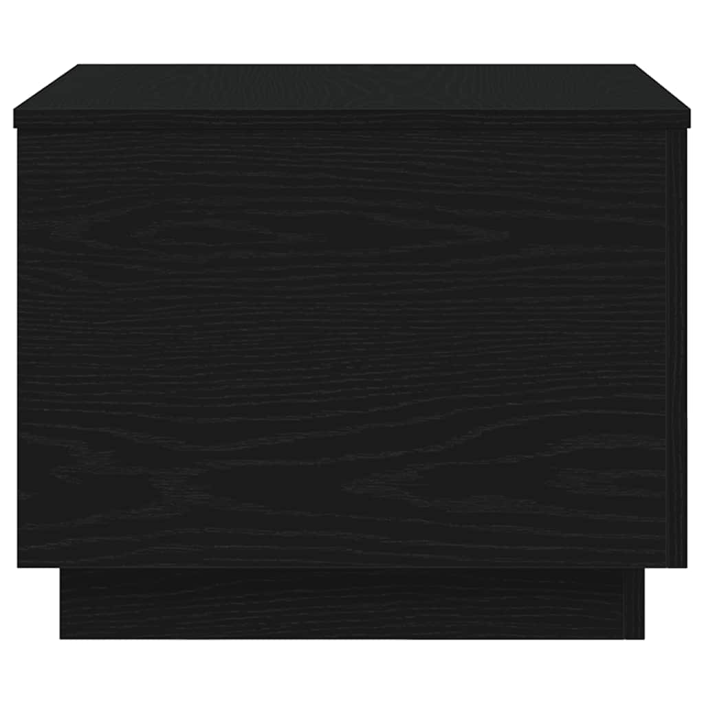 Salongbord Sofabord Svart med LED-lys Eik 50x50x40 cm