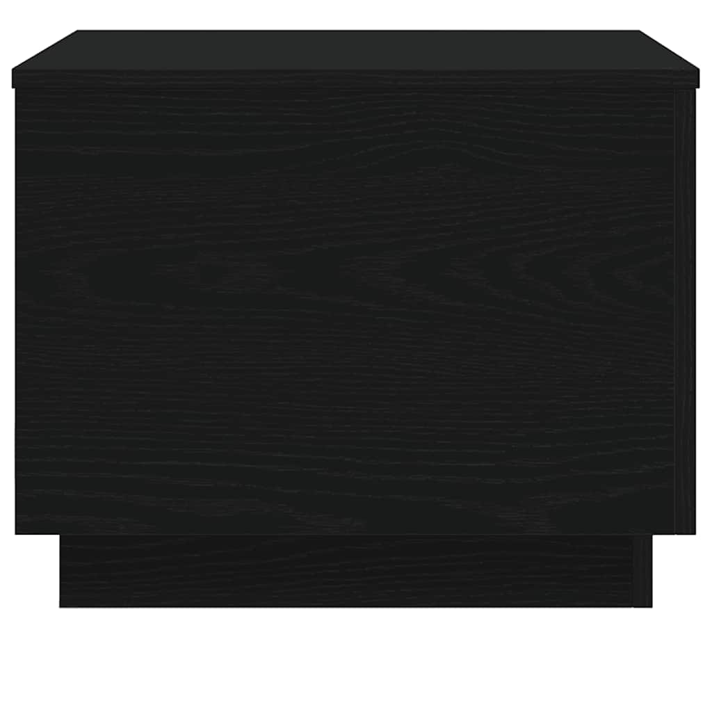 Salongbord Sofabord Svart med LED-lys Eik 50x50x40 cm