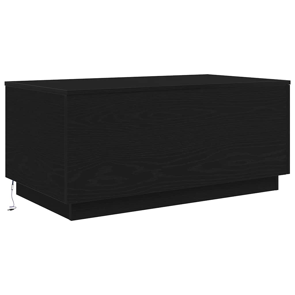 Salongbord Sofabord Svart med LED-lys 90x50x40 cm