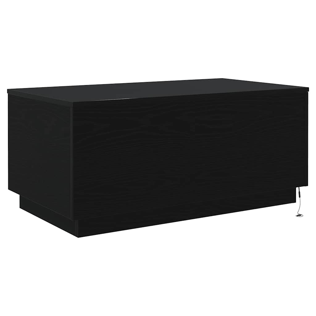 Salongbord Sofabord Svart med LED-lys 90x50x40 cm
