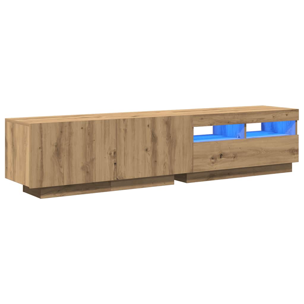TV-Møbel Artisan Eik TV-benk med LED-lys 180x35x40 cm
