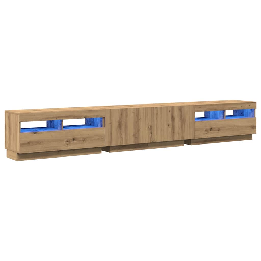 TV-Møbel Artisan Eik TV-benk med LED-lys 260x35x40 cm