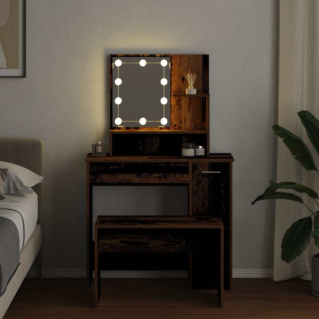 Sminkebord Gammelt Tre Sett LED