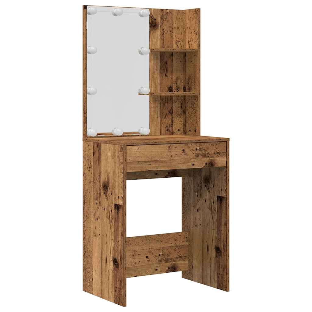 Sminkebord Gammelt Tre Sett LED