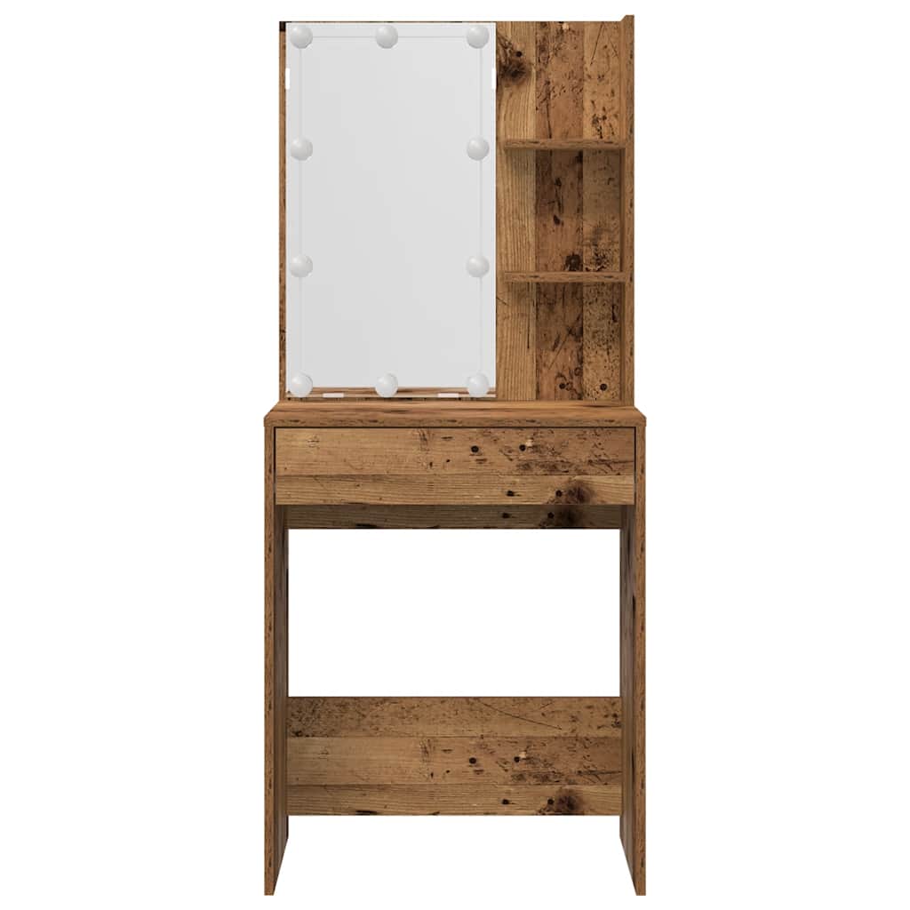 Sminkebord Gammelt Tre Sett LED
