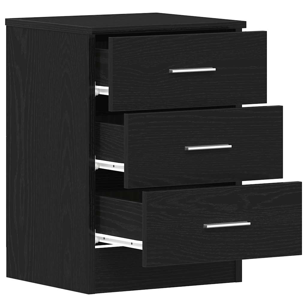 Nattbord Sengbord Svart Eik 38x35x55 cm