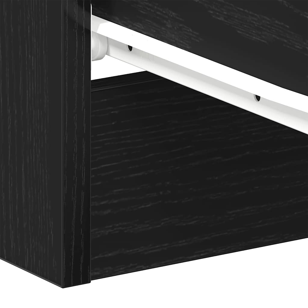 Nattbord Sengbord Svart Eik 38x35x55 cm
