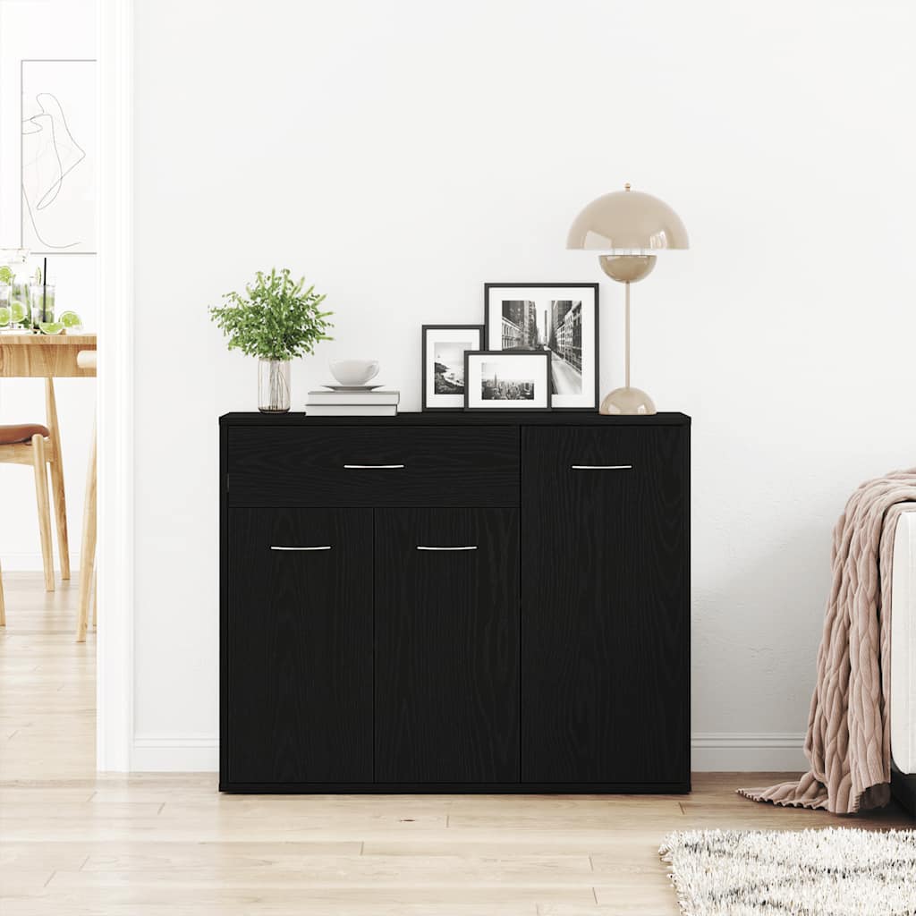 Skjenk Svart Eik 88x30x70 cm