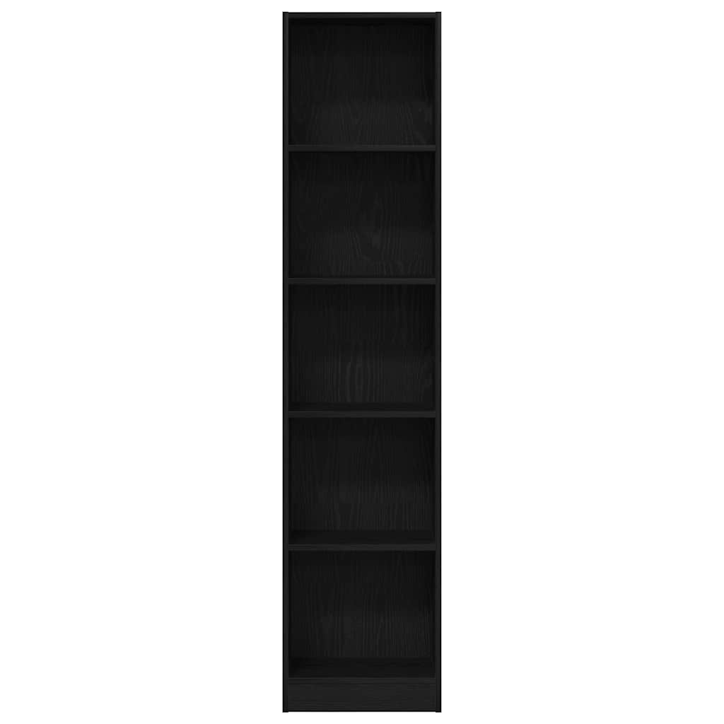 Bokhylle Svart Eik 40x24x176 cm