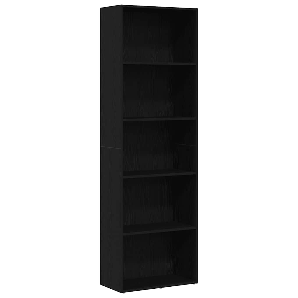 Bokhylle Svart Eik 60x30x189 cm
