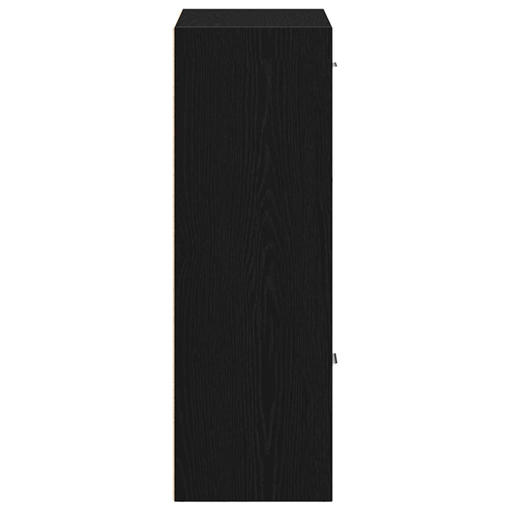 Bokhylle/romdeler svart eik 60,5x30x90 cm konstruert tre