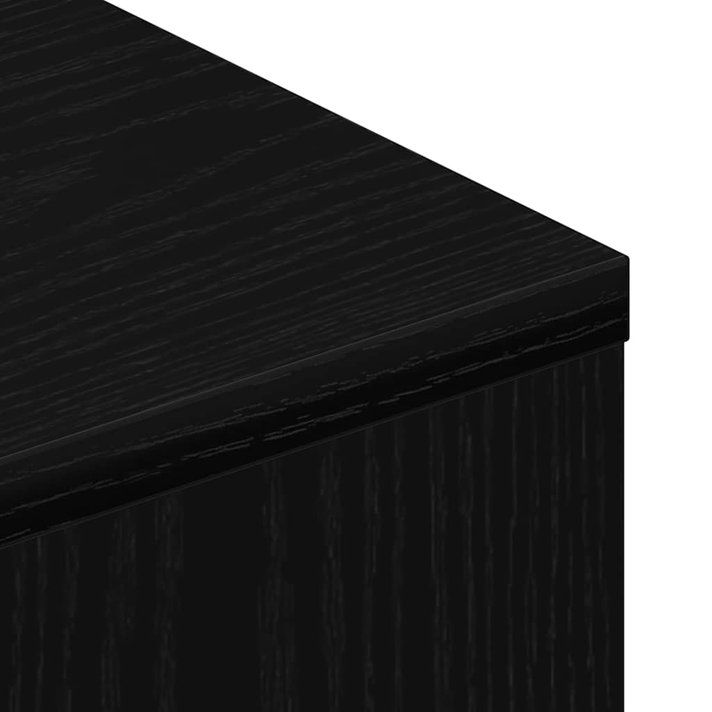 TV-Møbel Svart Eik TV-benk med hjul 102x34,5x43 cm