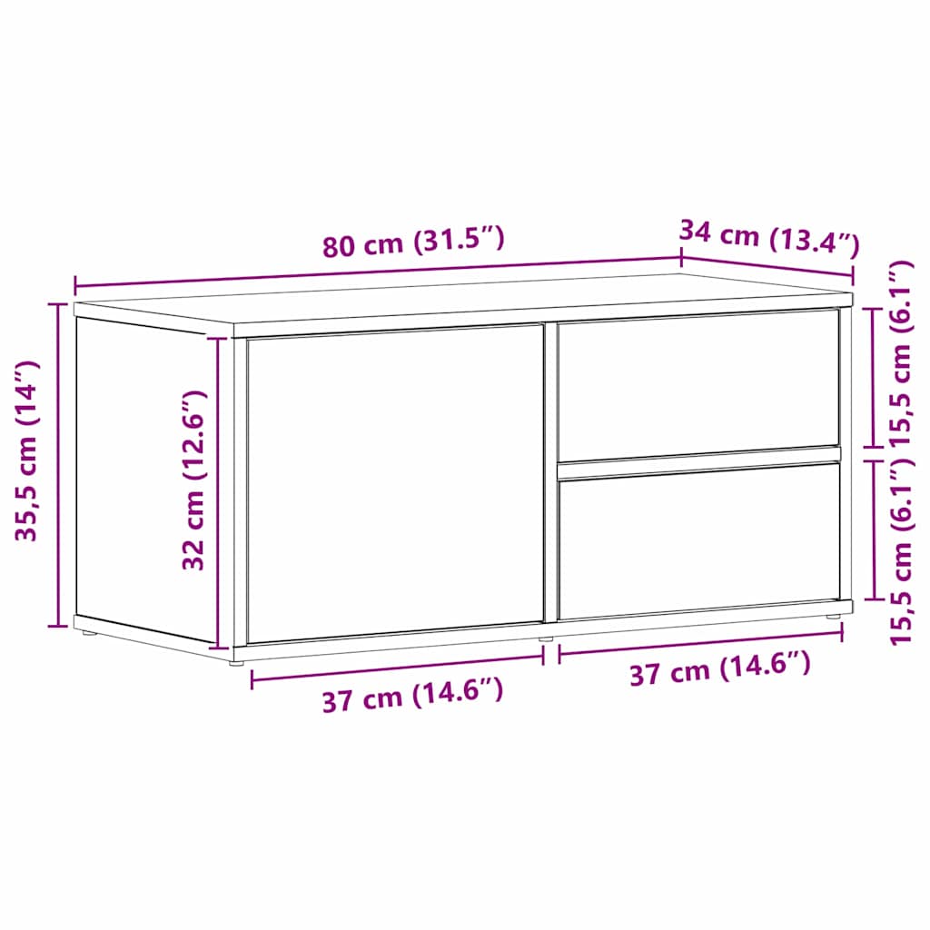 TV-Møbel Artisan Eik TV-benk 80x34x35,5 cm
