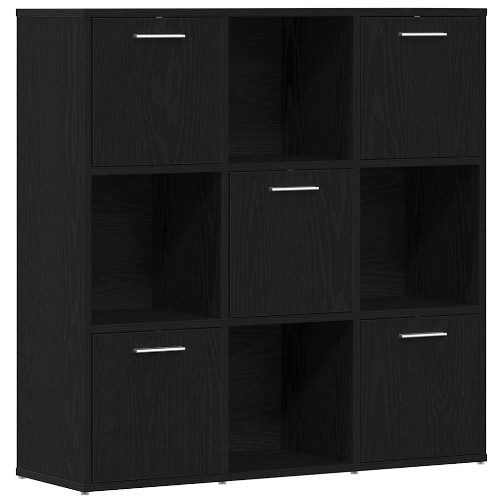 Bokhylle Svart Eik 90x28x90 cm