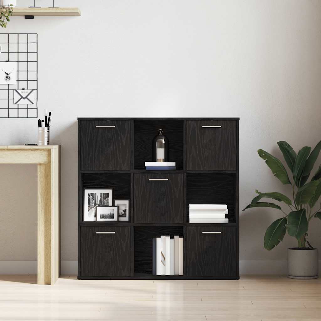 Bokhylle Svart Eik 90x28x90 cm