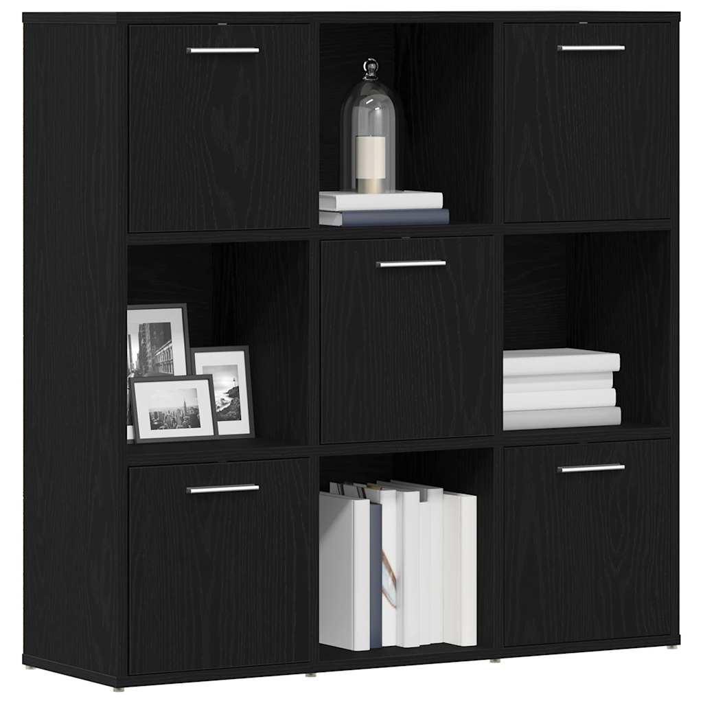 Bokhylle Svart Eik 90x28x90 cm