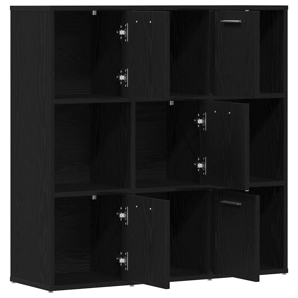 Bokhylle Svart Eik 90x28x90 cm