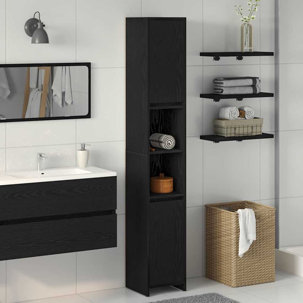 Baderomsskap Svart Eik 30 x 30 x 183.5 cm