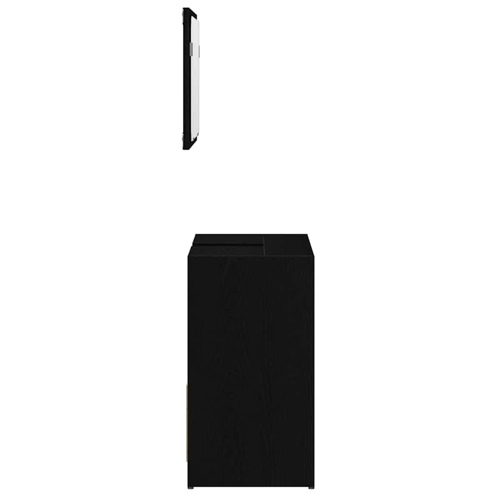 Badekabinett med dør Svart Eik 60 x 33 x 61 cm Konstruert tre