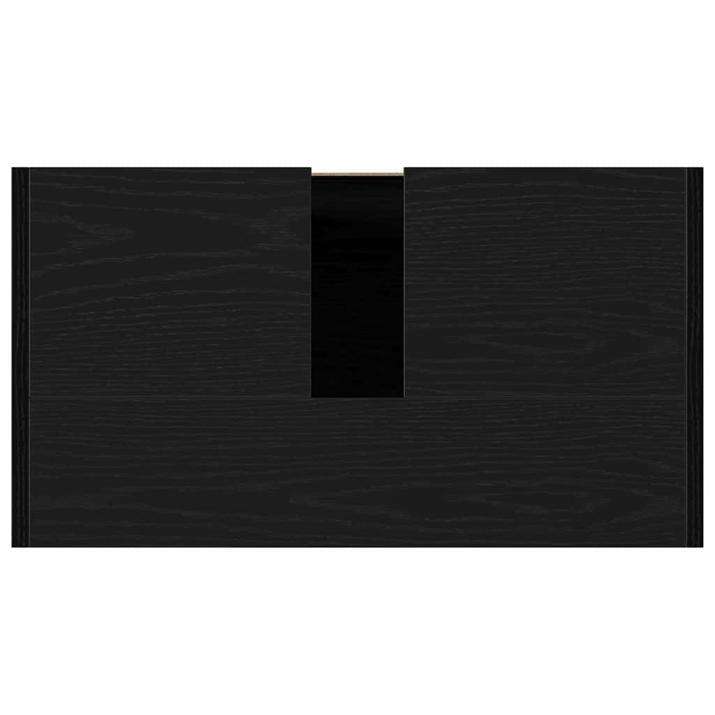 Badekabinett med dør Svart Eik 60 x 33 x 61 cm Konstruert tre