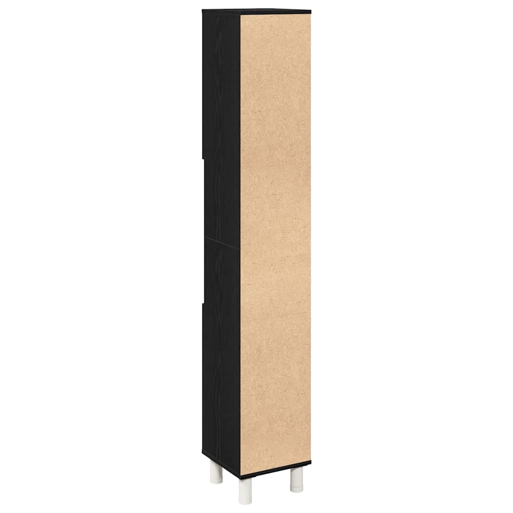 Baderomskap med dør Svart Eik 30 x 30 x 179 cm Konstruert tre
