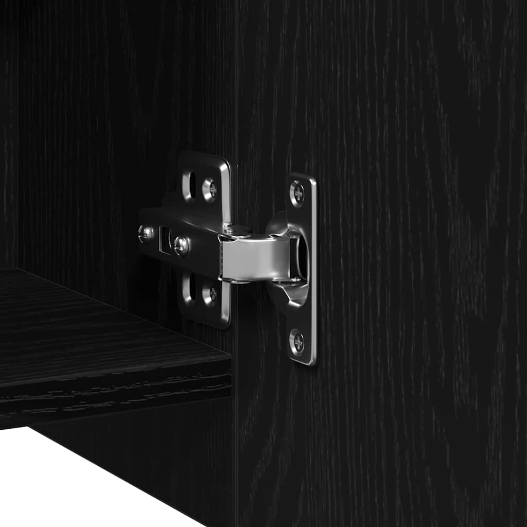 Badspeilskap Svart Eik 62,5x20,5x64cm Laget av tre