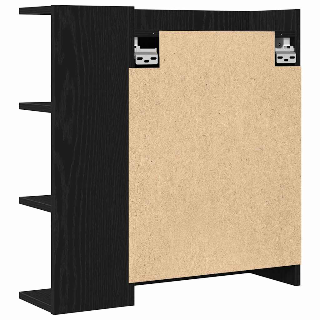 Badspeilskap Svart Eik 62,5x20,5x64cm Laget av tre