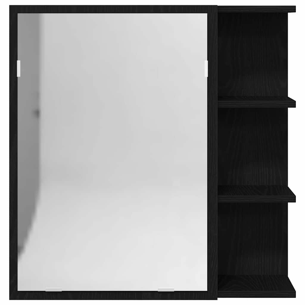 Badspeilskap Svart Eik 62,5x20,5x64cm Laget av tre