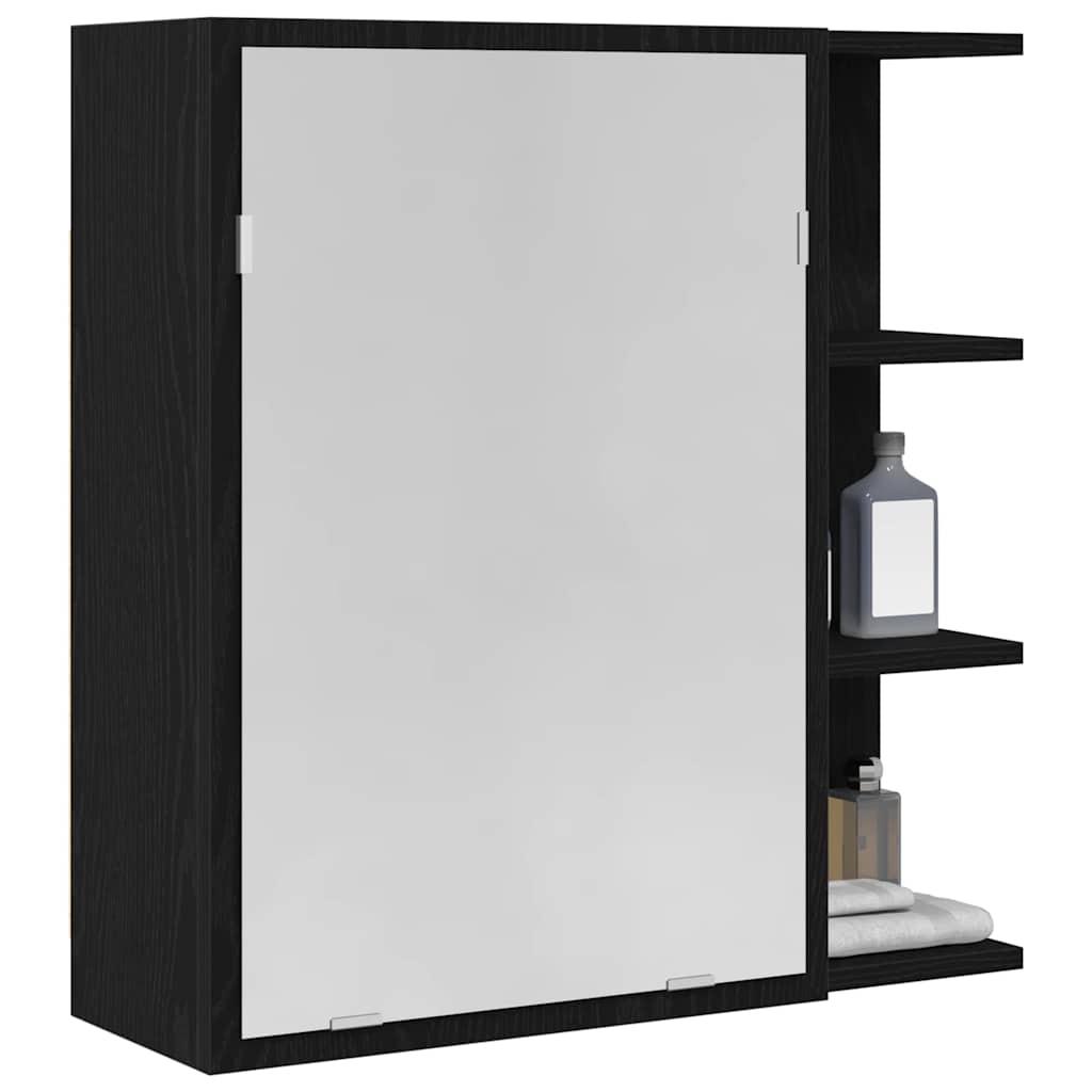 Badspeilskap Svart Eik 62,5x20,5x64cm Laget av tre