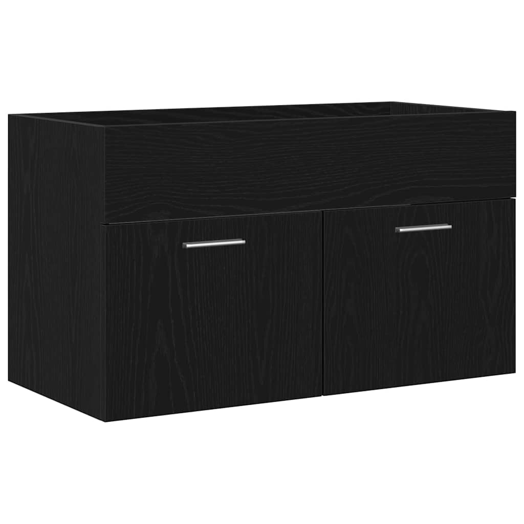 Badevaskskap Sort Eik 80x38,5x46 cm laget av tre