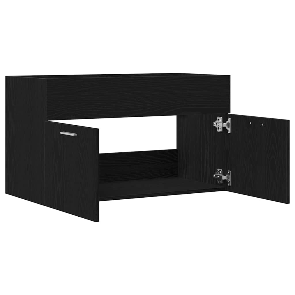 Badevaskskap Sort Eik 80x38,5x46 cm laget av tre