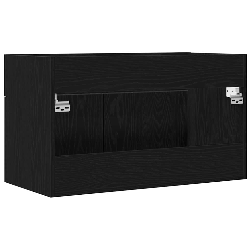 Badevaskskap Sort Eik 80x38,5x46 cm laget av tre