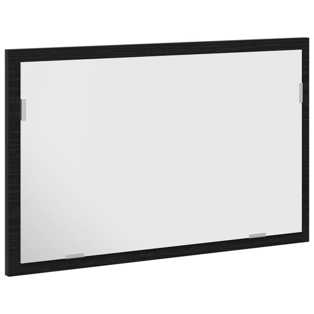 Baderomsspeil med LED-lys svart eik 60x8,5x37 cm