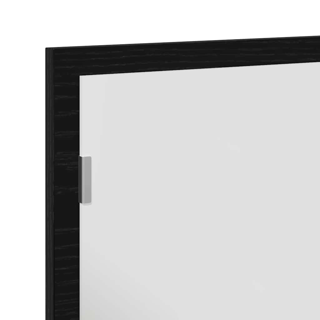 Baderomsspeil med LED-lys svart eik 60x8,5x37 cm