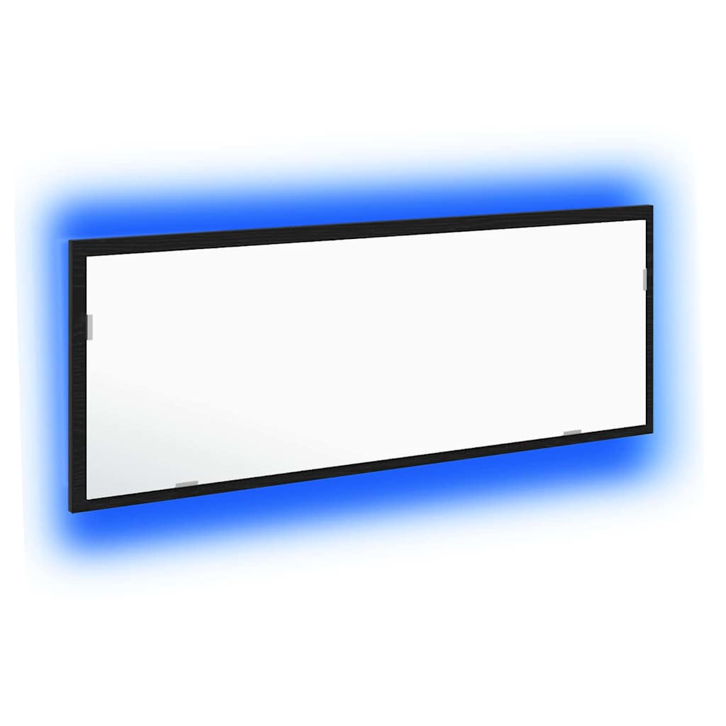 Baderomsspeil LED Badspeil i Svart Eik 100x8,5x37 cm