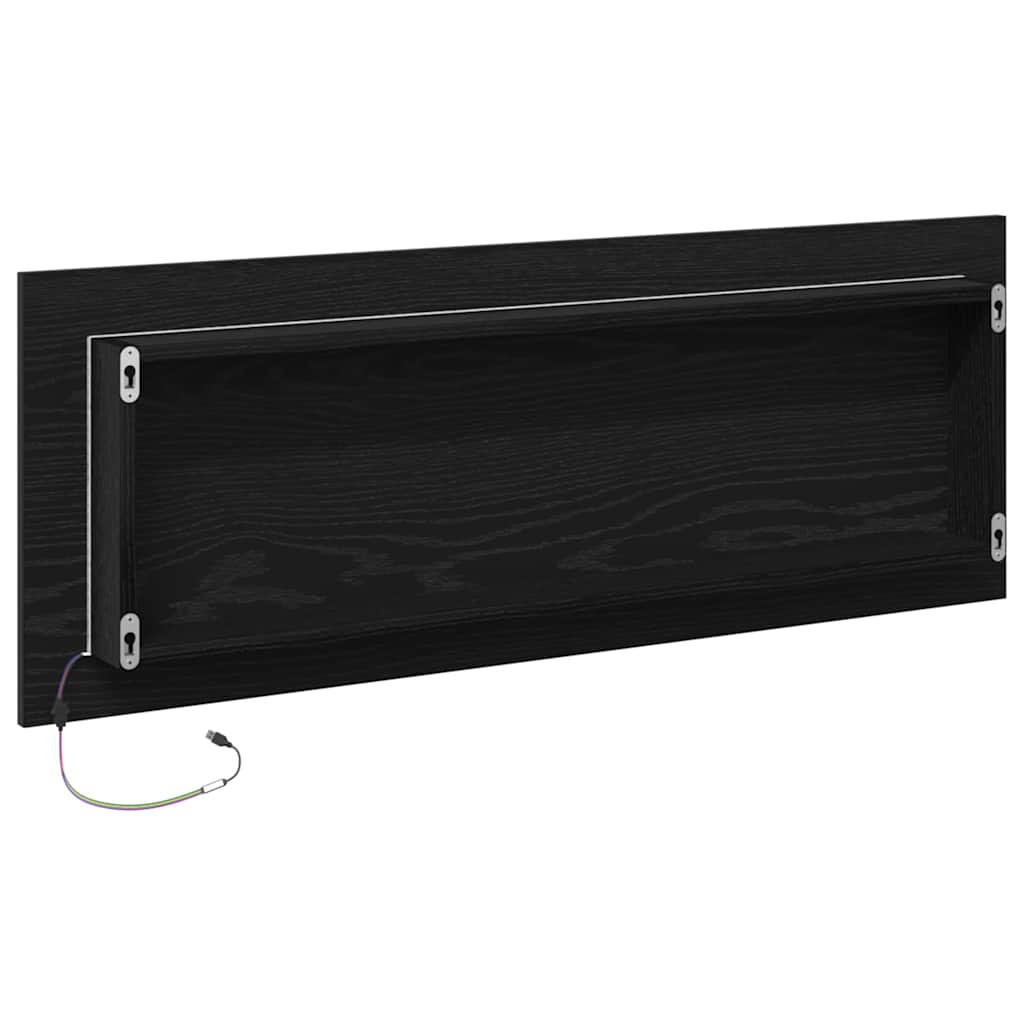 Baderomsspeil LED Badspeil i Svart Eik 100x8,5x37 cm
