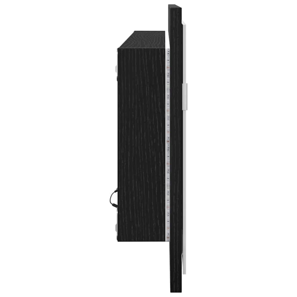 Baderomsspeil LED Badspeil i Svart Eik 100x8,5x37 cm