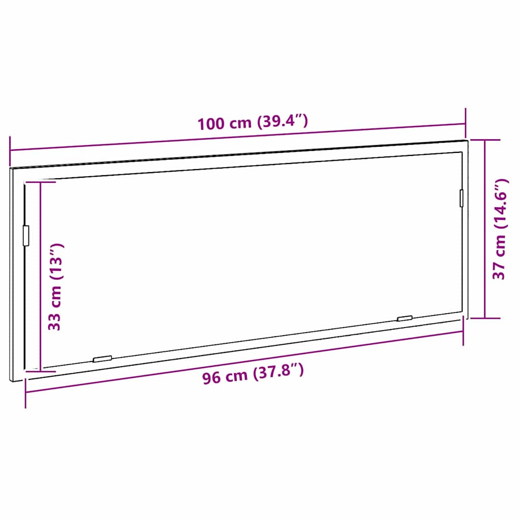 Baderomsspeil LED Badspeil i Svart Eik 100x8,5x37 cm