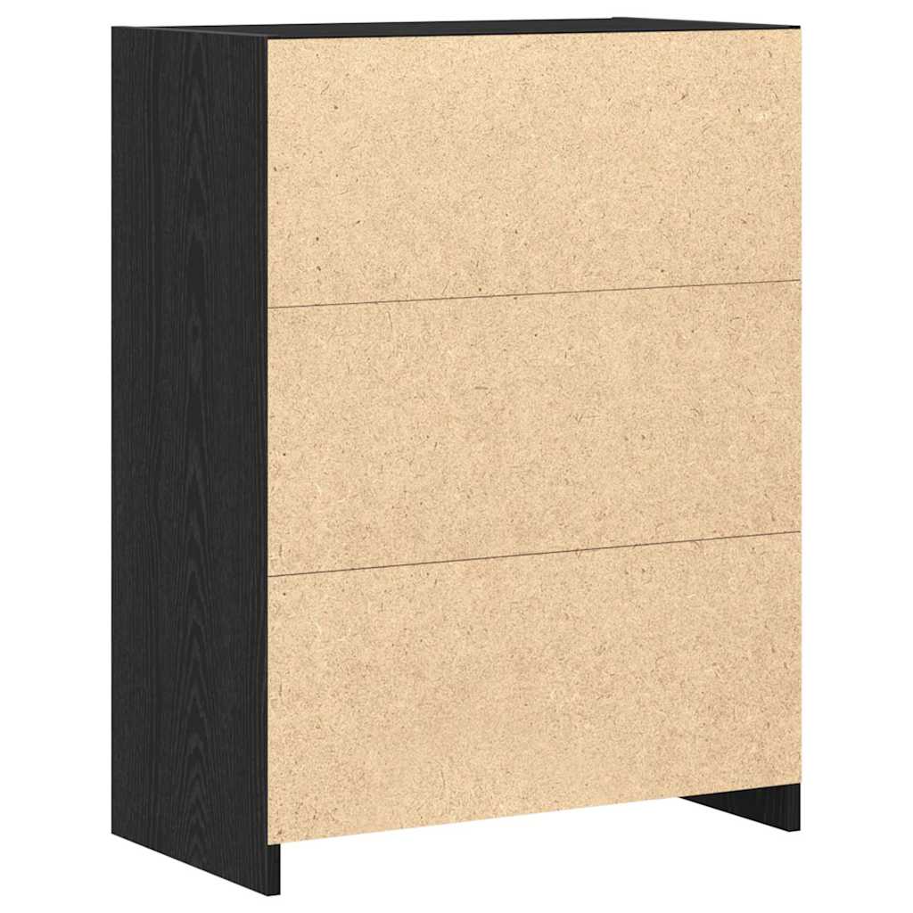 Baderomsskap med dør Svart Eik 60 x 33 x 80 cm Massivt eiketre