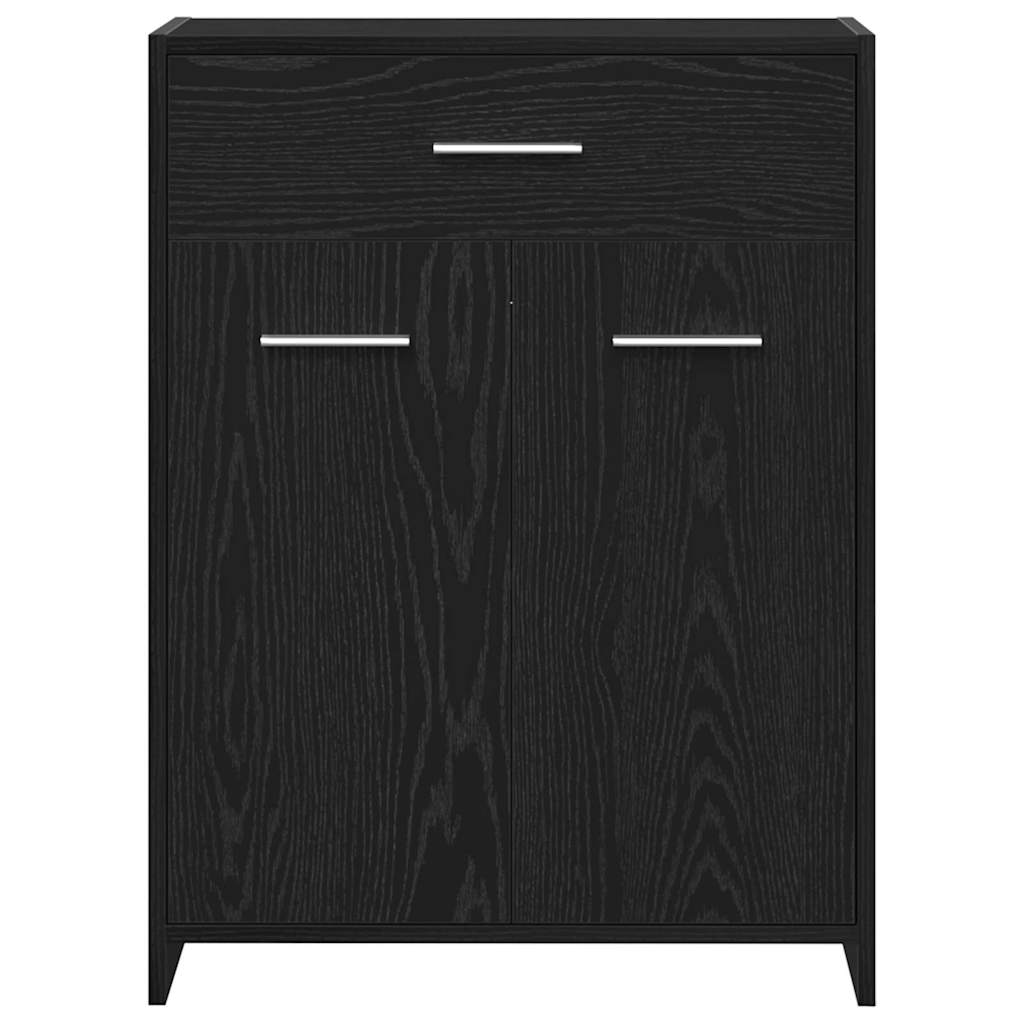 Baderomsskap med dør Svart Eik 60 x 33 x 80 cm Massivt eiketre