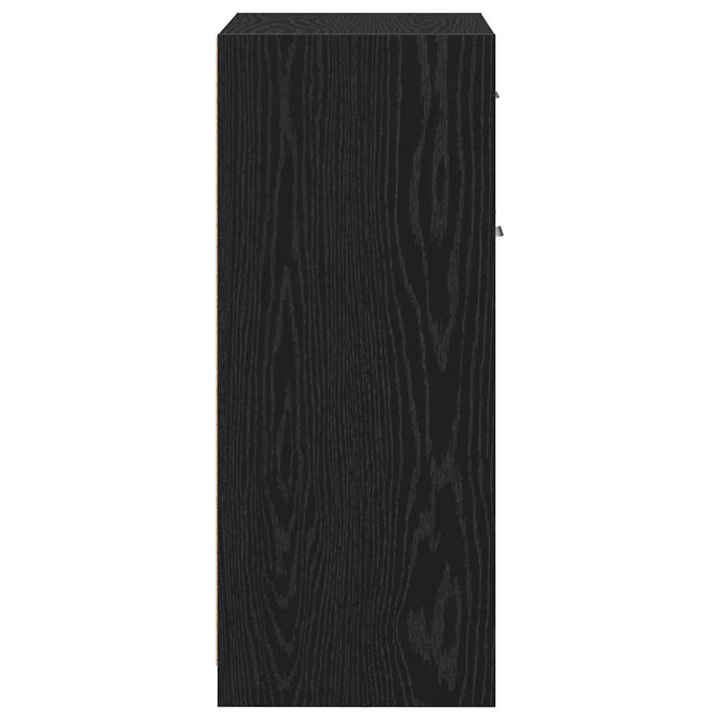Baderomsskap med dør Svart Eik 60 x 33 x 80 cm Massivt eiketre
