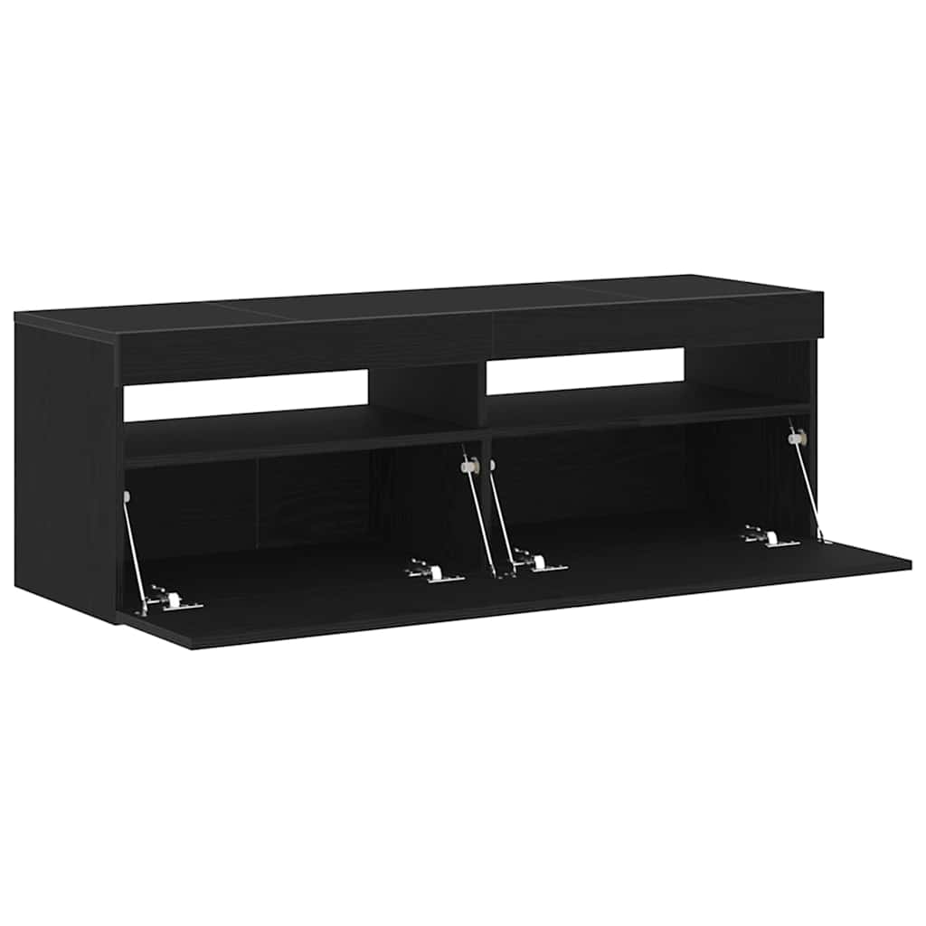 TV-Møbel Svart Eik TV-benk med LED 120x35x40 cm