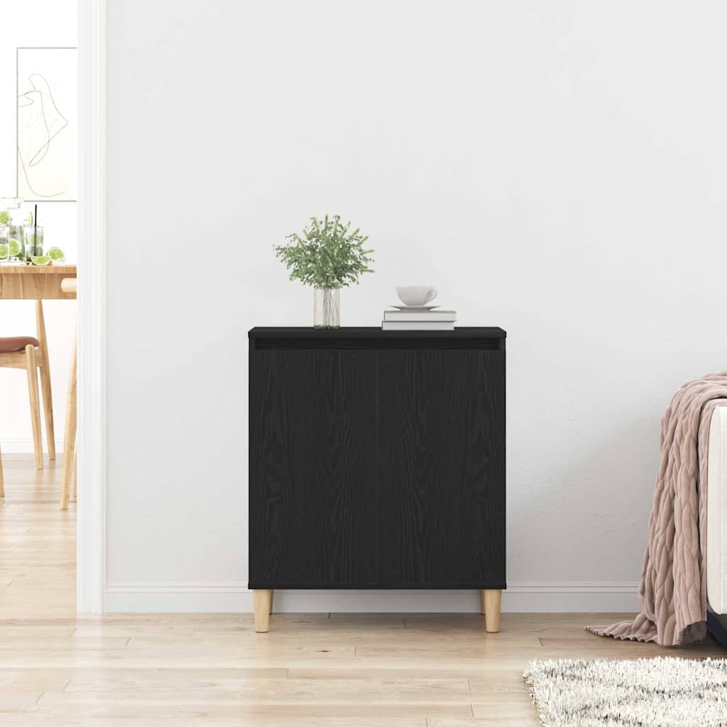 Sidebord Svart Eik 60x35x70 cm