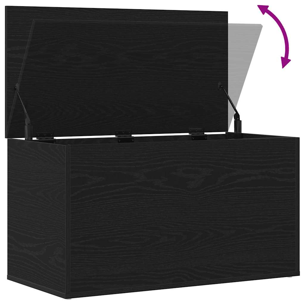Oppbevaringskiste i Svart Eik 84x42x46 cm