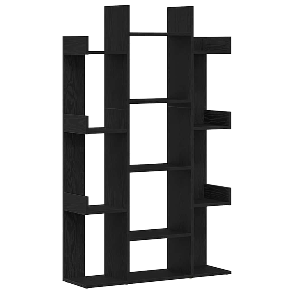 Bokhylle Svart Eik 86x25,5x140 cm Lagd av Tre