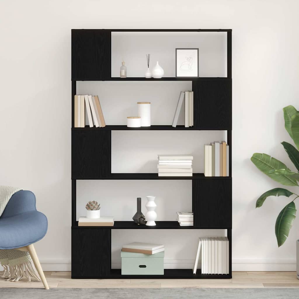 Bokhylle Svart Eik 100x24x155 cm Laget av Tre