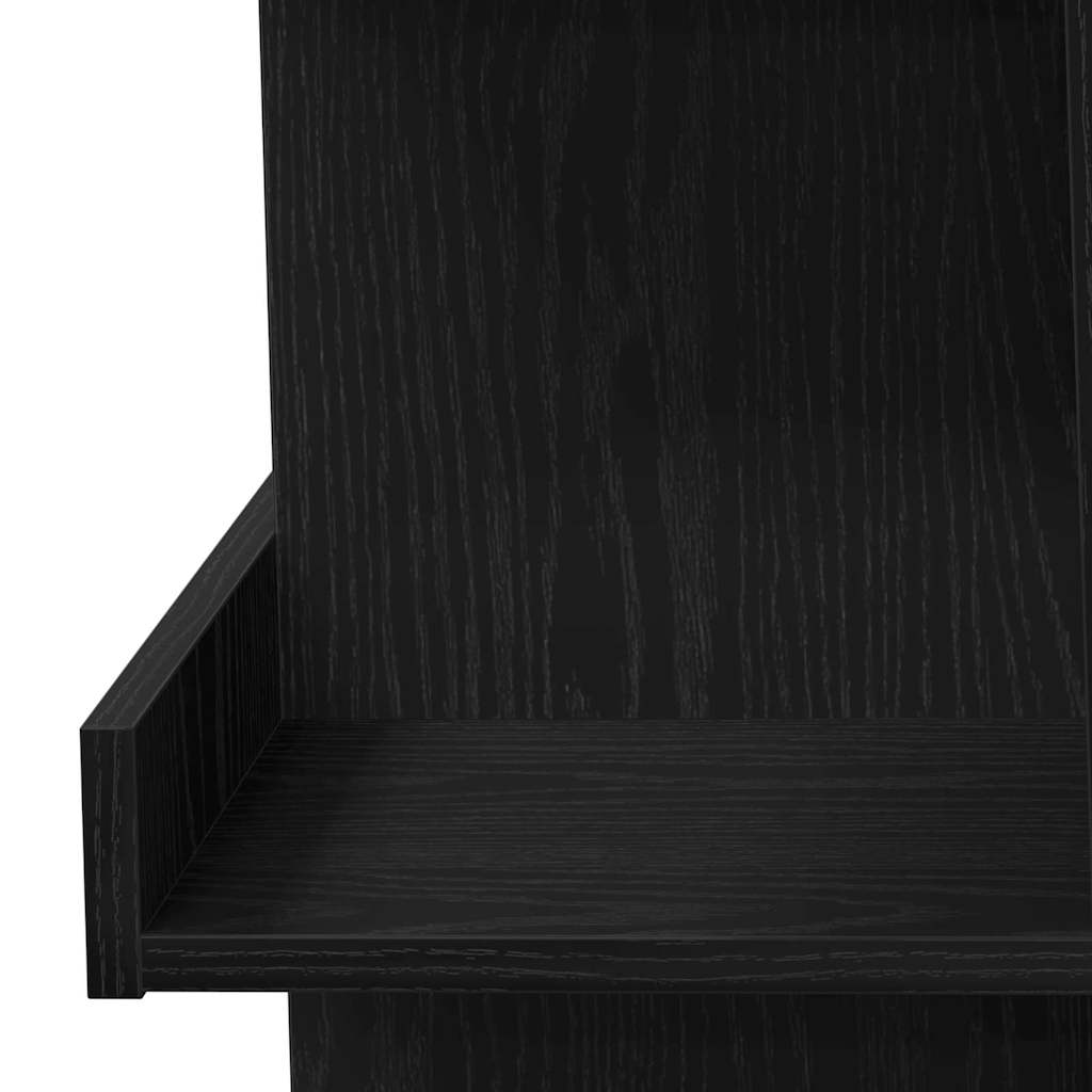 Svart Eik Barbord med Oppbevaringshylle, 100x50x101.5 cm