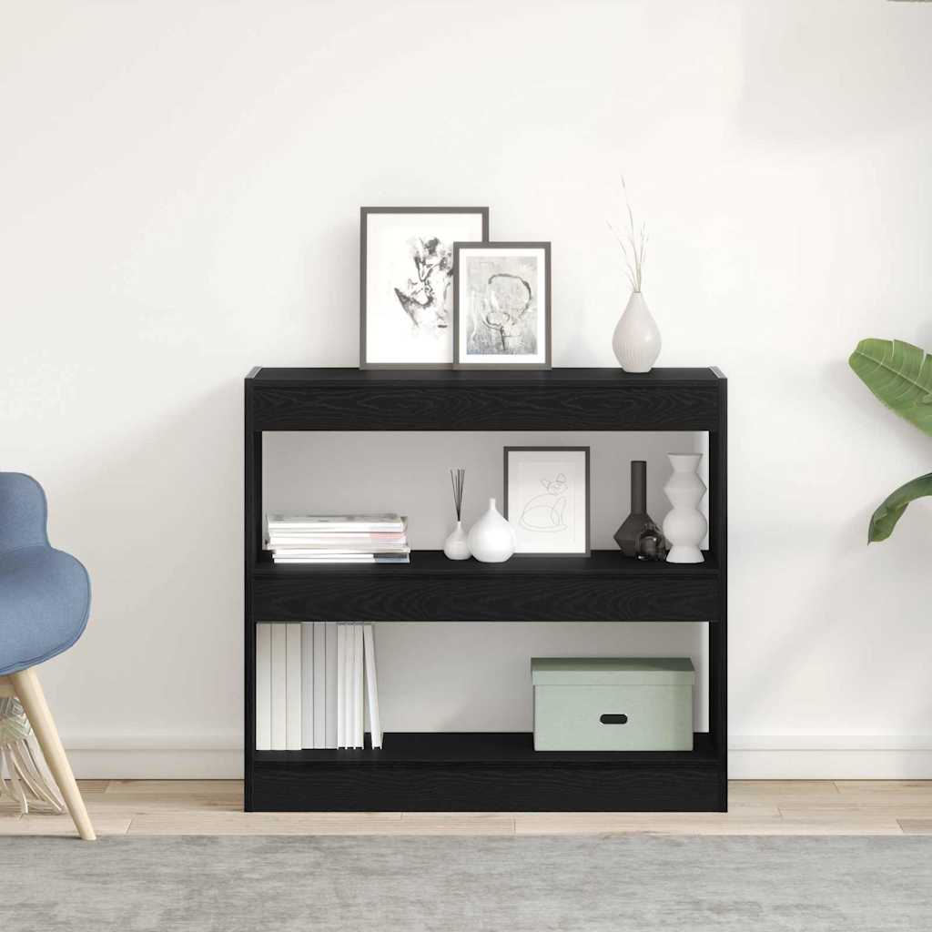 Svart Eik Bokskap - 80x30x72 cm