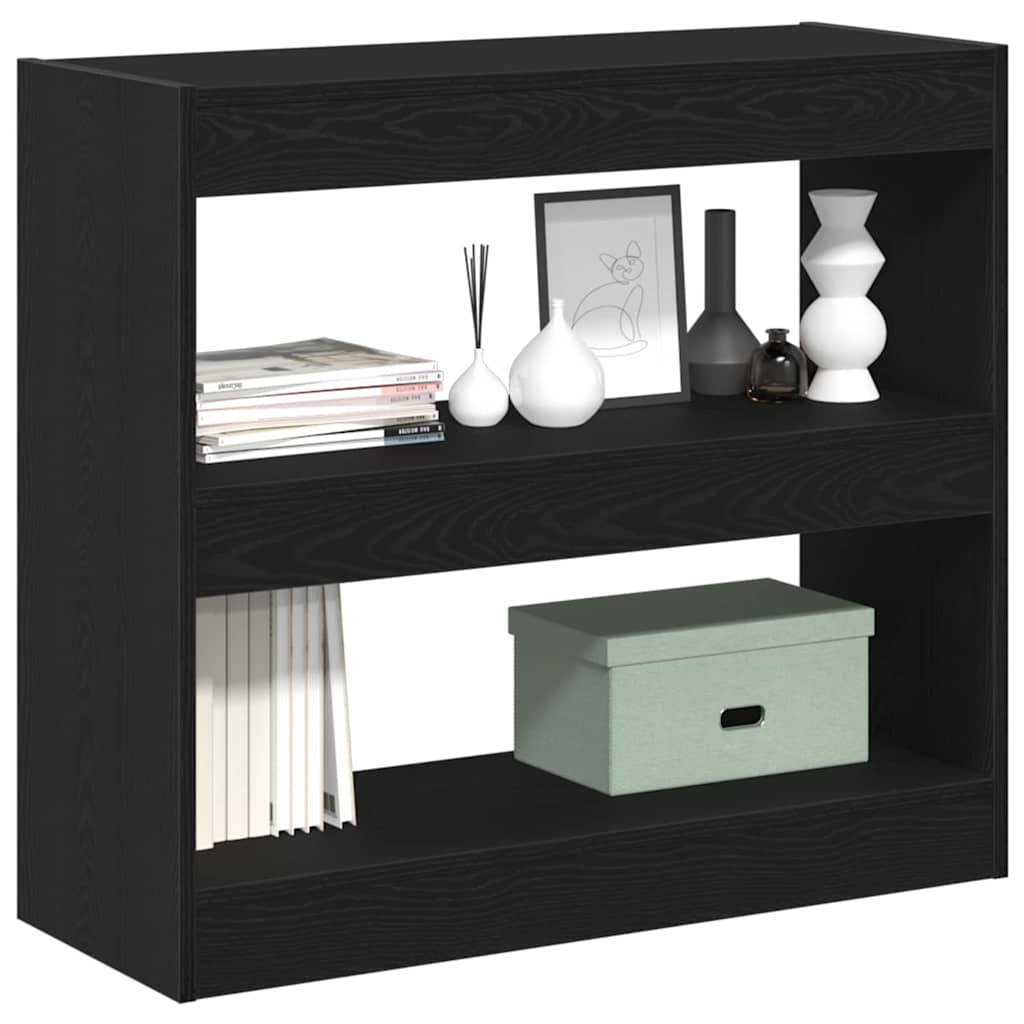 Svart Eik Bokskap - 80x30x72 cm