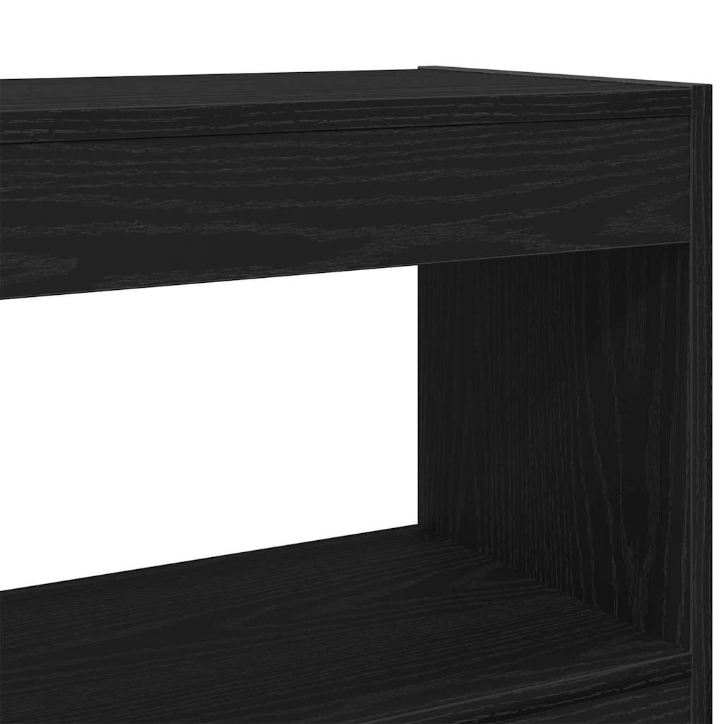Bokhylle Svart Eik Romdeler 100x30x72 cm